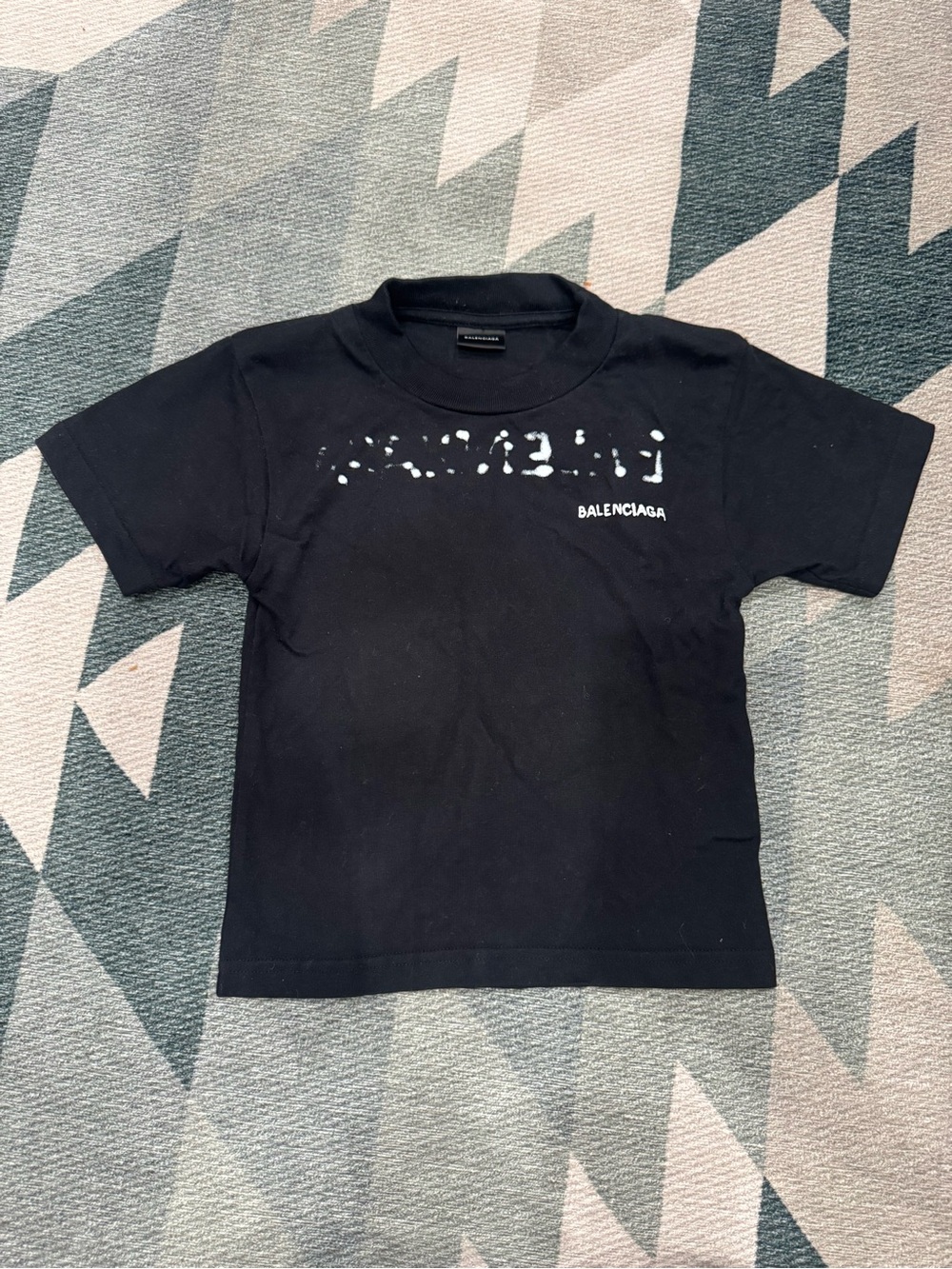 Balenciaga Black Kids Short Sleeve Logo Tee